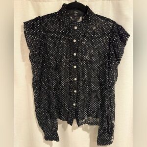 Lulu's Black Lace Blouse